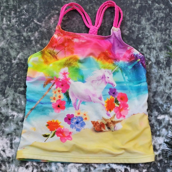Wonder Nation Unicorn Printed 2 Piece Swimsuit - Picture 2 of 5